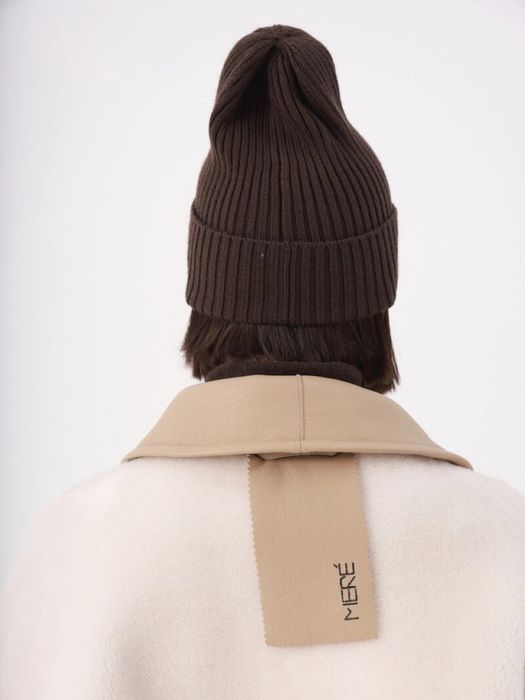 Шапка вязаная, кофейный
