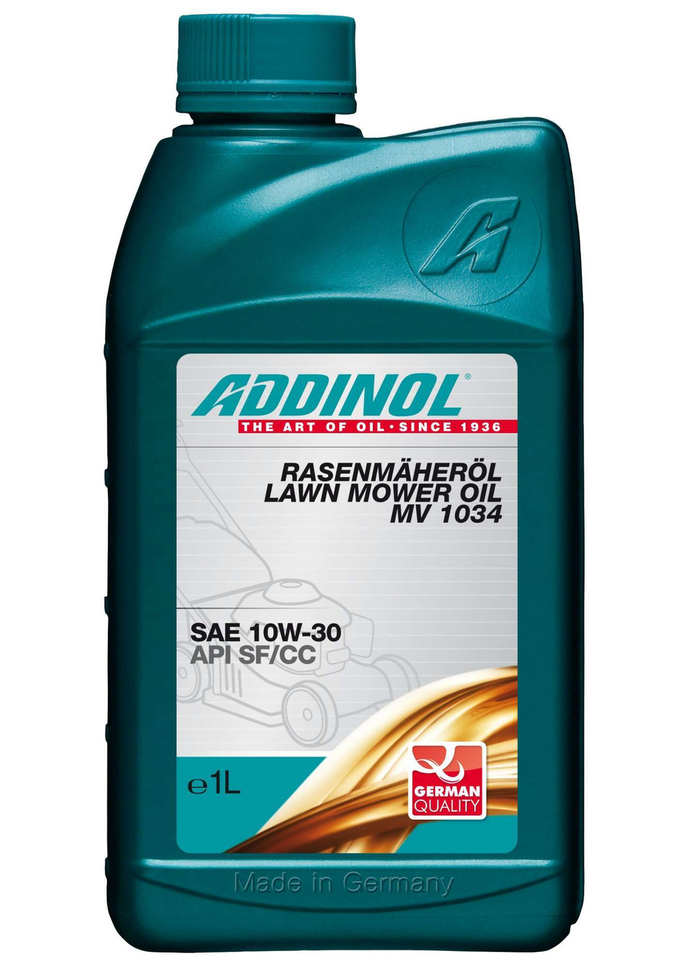 Масло моторное для 4х тактных двигателей мин.  ADDINOL Rasenmaherol MV 1034, канистра 1л,10009100/070624/3081494