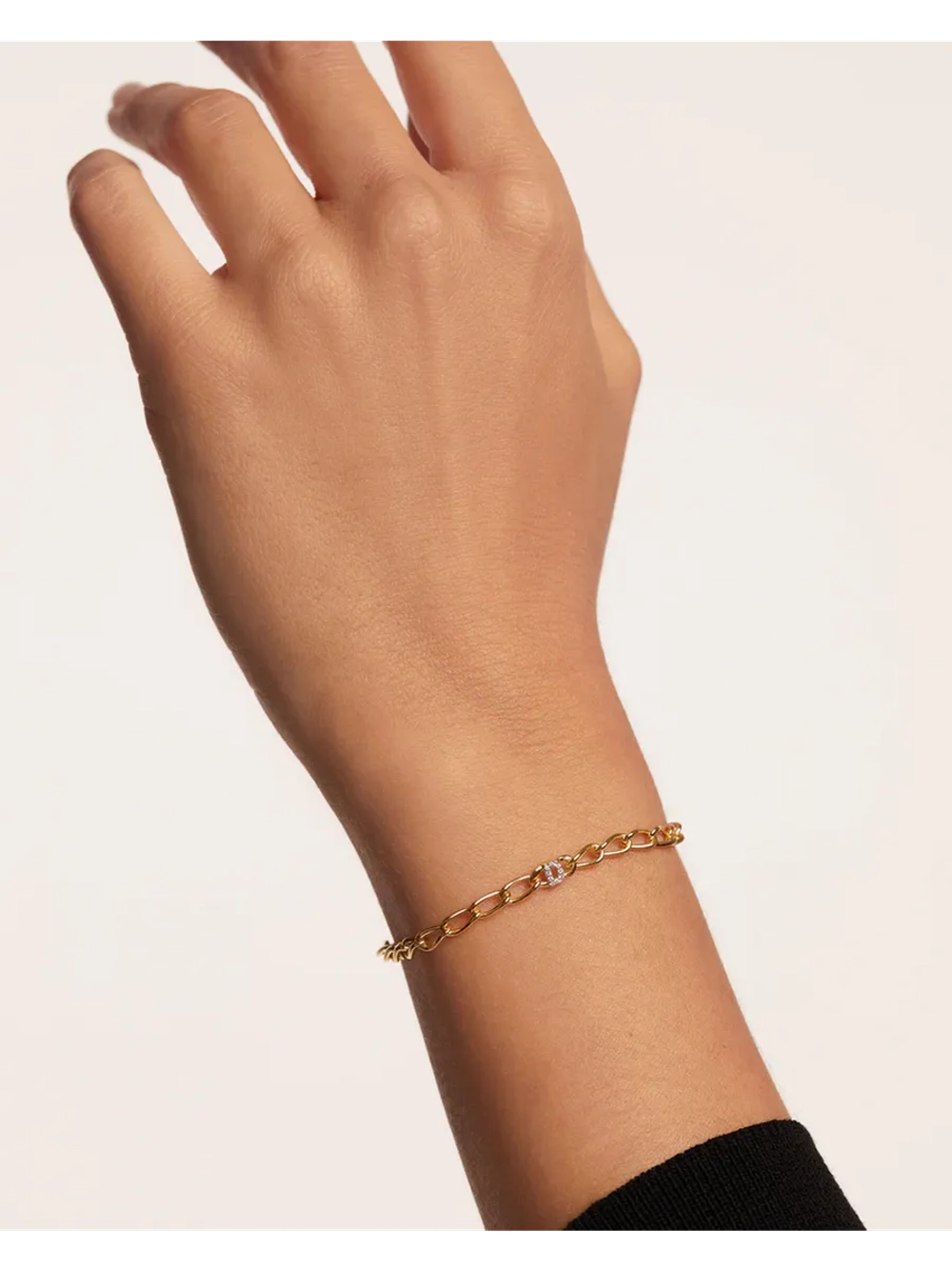 Браслет Буква D серебро 925 пробы покрытое золотом