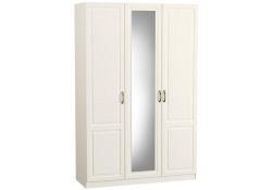 Шкаф Ливерпуль с зеркалом белый / ясень ваниль