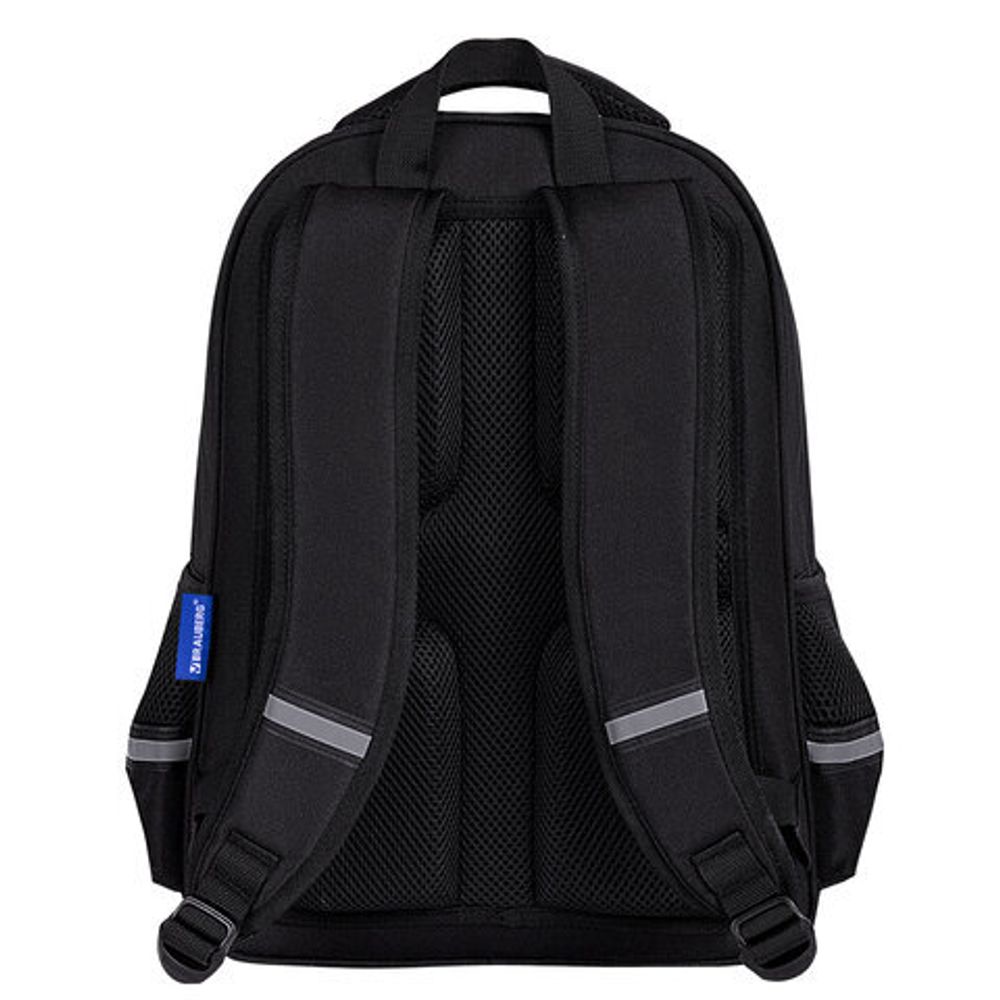 Рюкзак BRAUBERG SOFT, 2 отделения, 3 кармана, "Dark night", СВЕТООТРАЖАЮЩИЙ ПРИНТ, 40х31х15 см, 273119