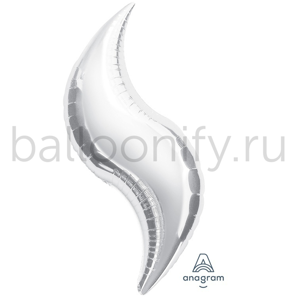 Фольгированная фигура, Зигзаг 13"/33СМ Х 36"/91СМ Металлик Silver