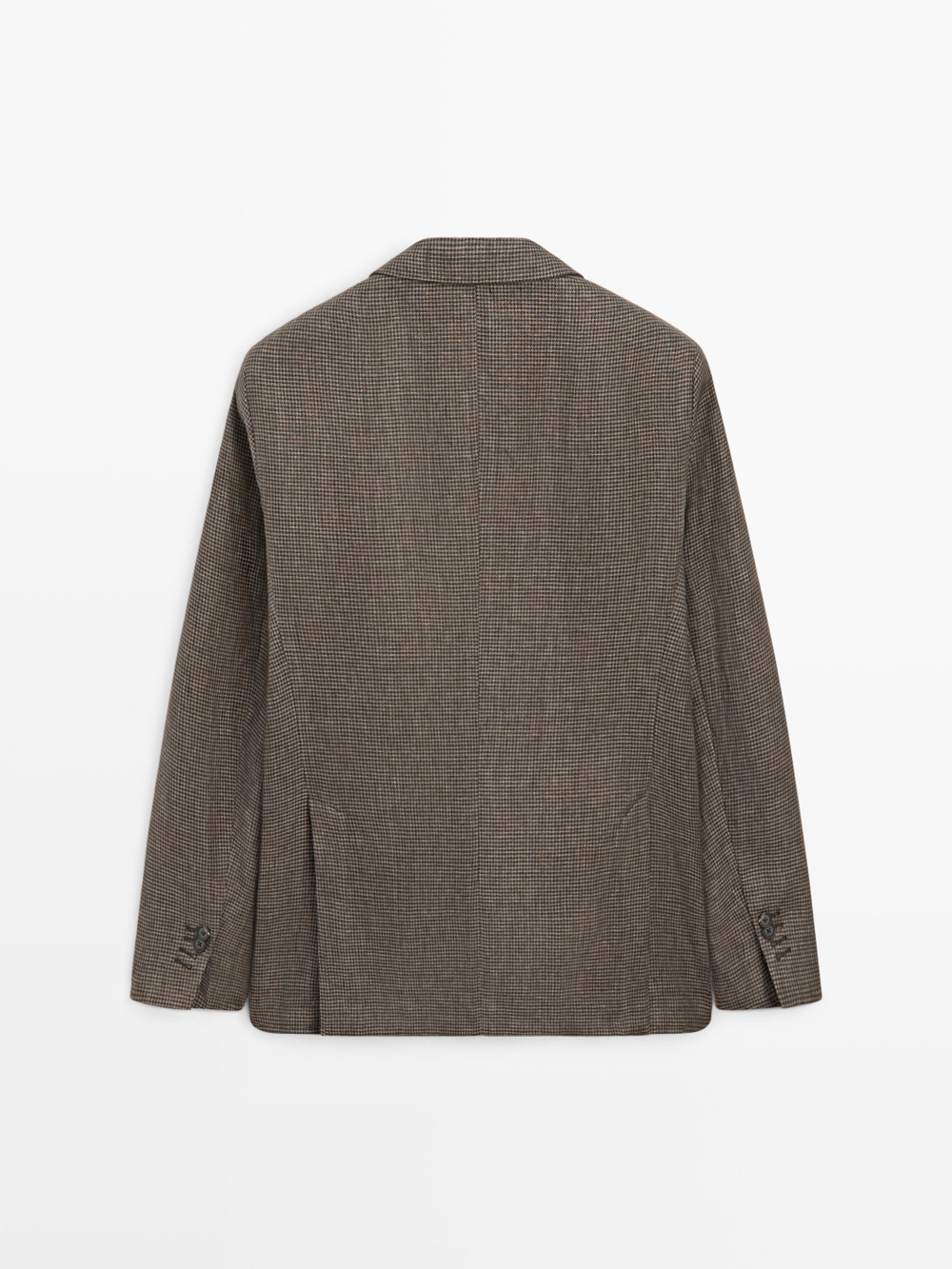 Massimo Dutti Льняной блейзер с карманами, охра