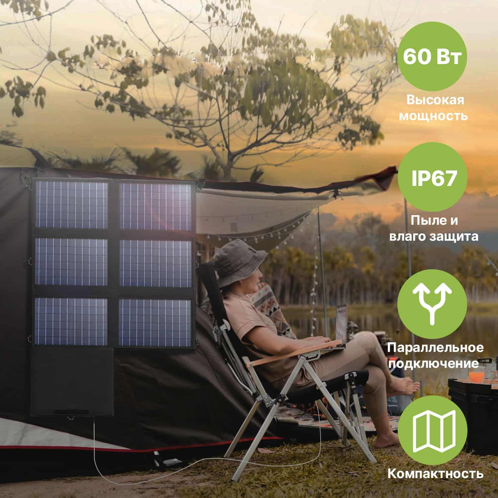 Портативная солнечная панель Allpowers 60 Вт (Q0109)