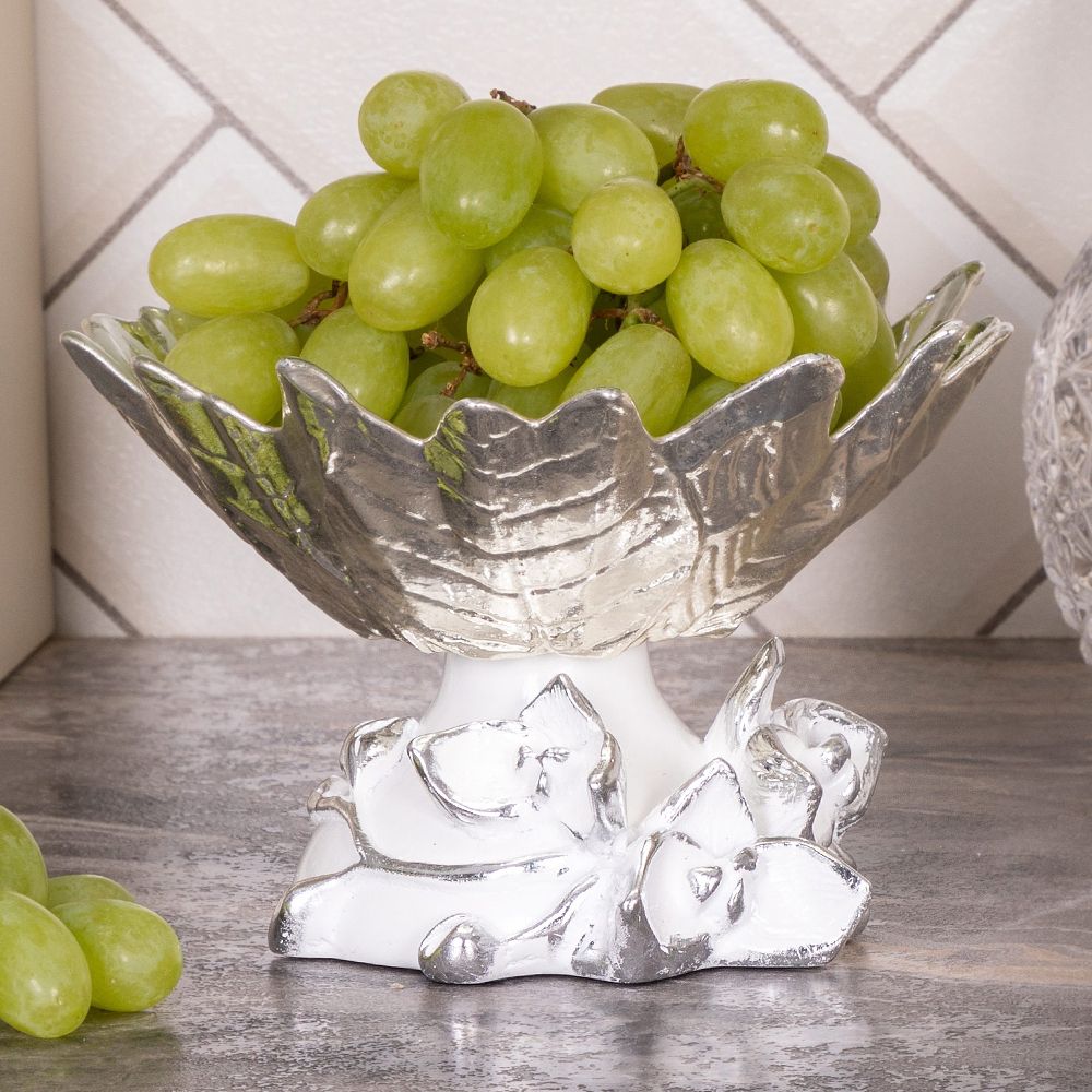 Фруктовница-конфетница Орхидея Лайм Серебро