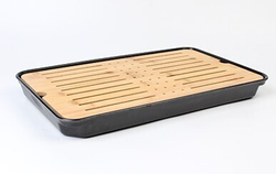 243035.11Y3 УЦЕНКА Чабань "Большая с полосками" l=430мм, бамбук/пластик натуральный/черный