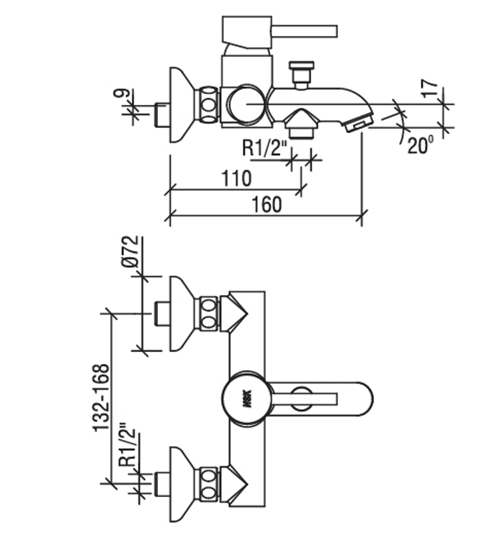 Смеситель для ванны/душа LAPARET MINILIADA N2039602LPT