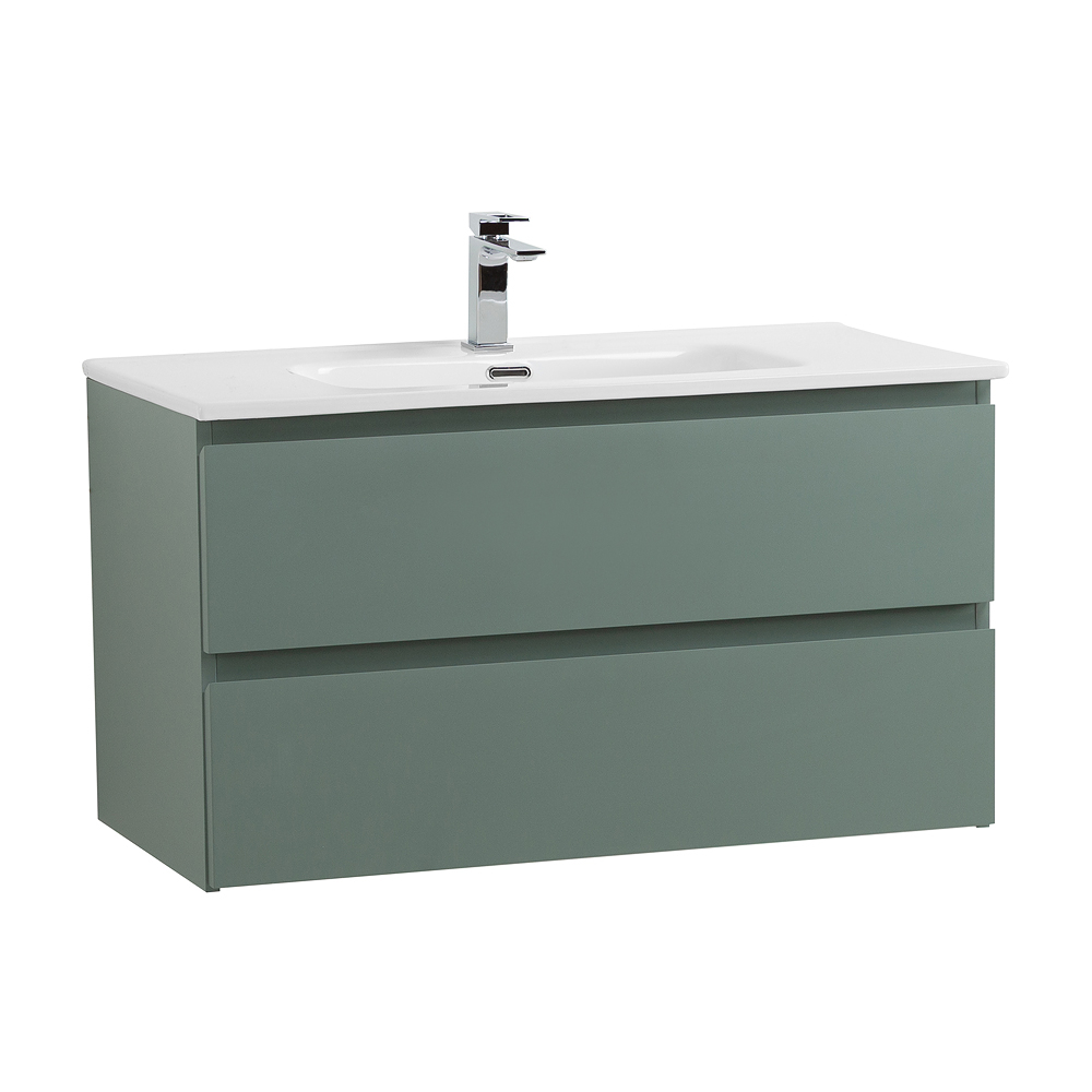 Тумба с раковиной подвесная BelBagno KRAFT-900-2C-SO-VO Еловый матовый, раковина белая BB900ETL