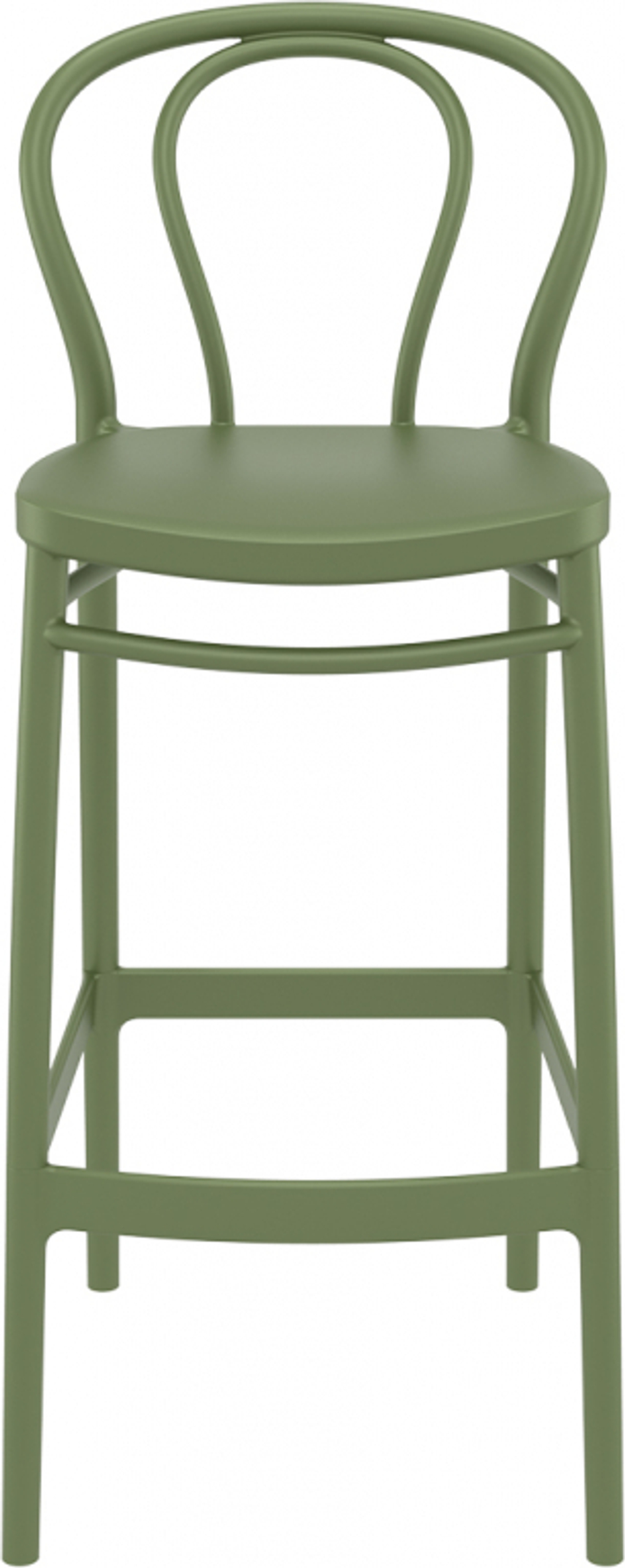 Стул пластиковый барный Siesta Contract Victor Bar 75, оливковый