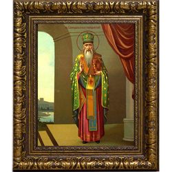 Спиридон Тримифунтский Святитель чудотворец. Икона на холсте.