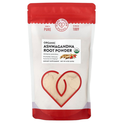 Pure Indian Foods, Органический порошок из корня ашваганды, 227 г (8 унций)