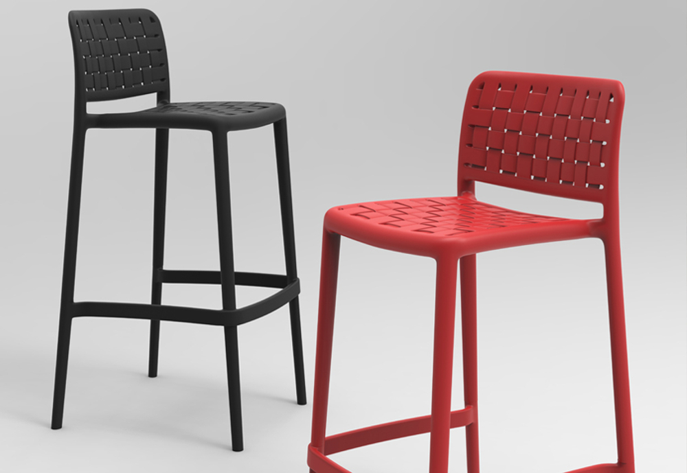 Стул пластиковый барный Papatya Fame-S Bar 75, красный