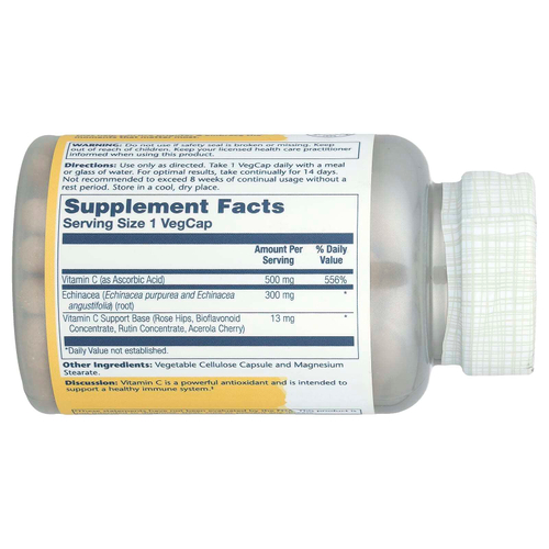 Solaray, Витамин C в эхинацеи, 120 капсул в растительной оболочке