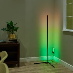 ULM-T630 10W-RGB-DIM-RC BLACK Торшер напольный светодиодный. 10W. RGB свет. Диммер. Пульт ДУ в-к. Черный. ТМ Uniel