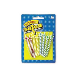 Свечи для торта со звездой ассорти 8шт