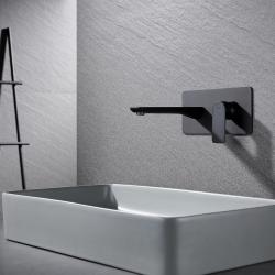 Встраиваемый смеситель для раковины Black&White Universe черный матовый (UK8306B)