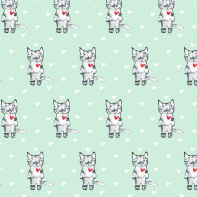 Buy kids fabric mint cats