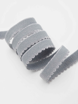 Резинка отделочная темно-серая ажурная 10 мм с учетом фестона