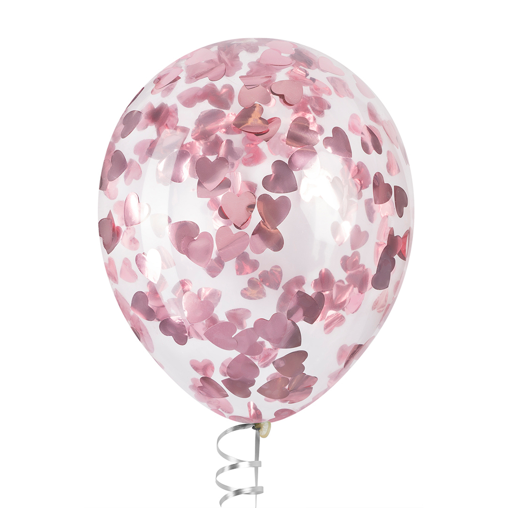 Конфетти 2,5 см сердца Светло-розовый, металлик, фольга, 50 гр ВВ