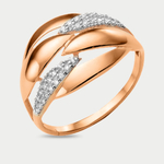 Кольцо для женщин из розового золота 585 пробы с фианитами (арт. 70119800)