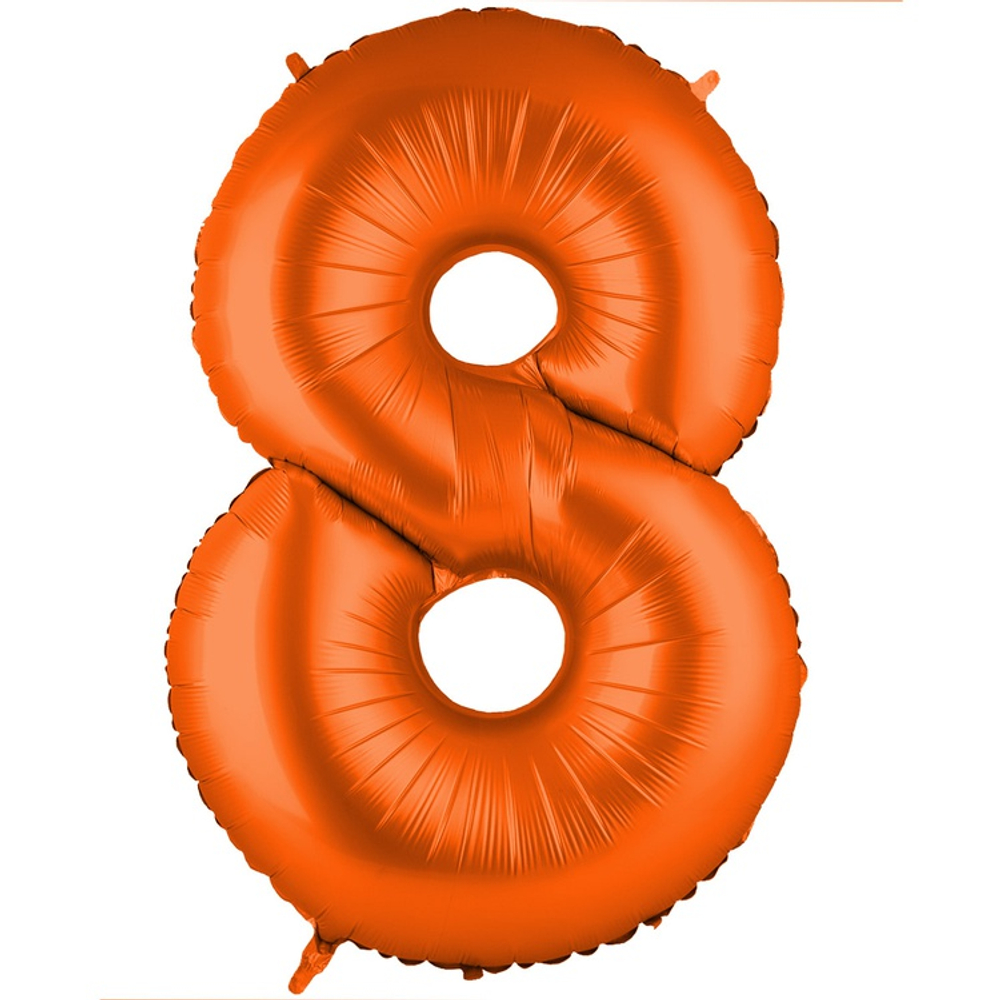 Шар фольгированный Цифра 8 101 см (Оранжевый)