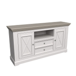 Комод «Форест» 2 двери 2 ящика белый воск/антрацит