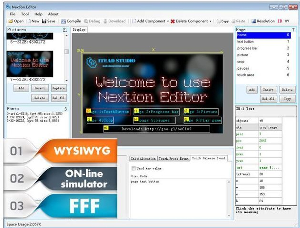 Дисплей Nextion NX4024K032 HMI TFT 3.2"