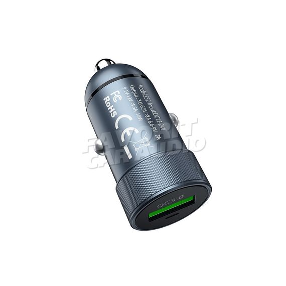 АЗУ 1USB HOCO Z32 Speed Up 3000mA металл QC3.0 серый