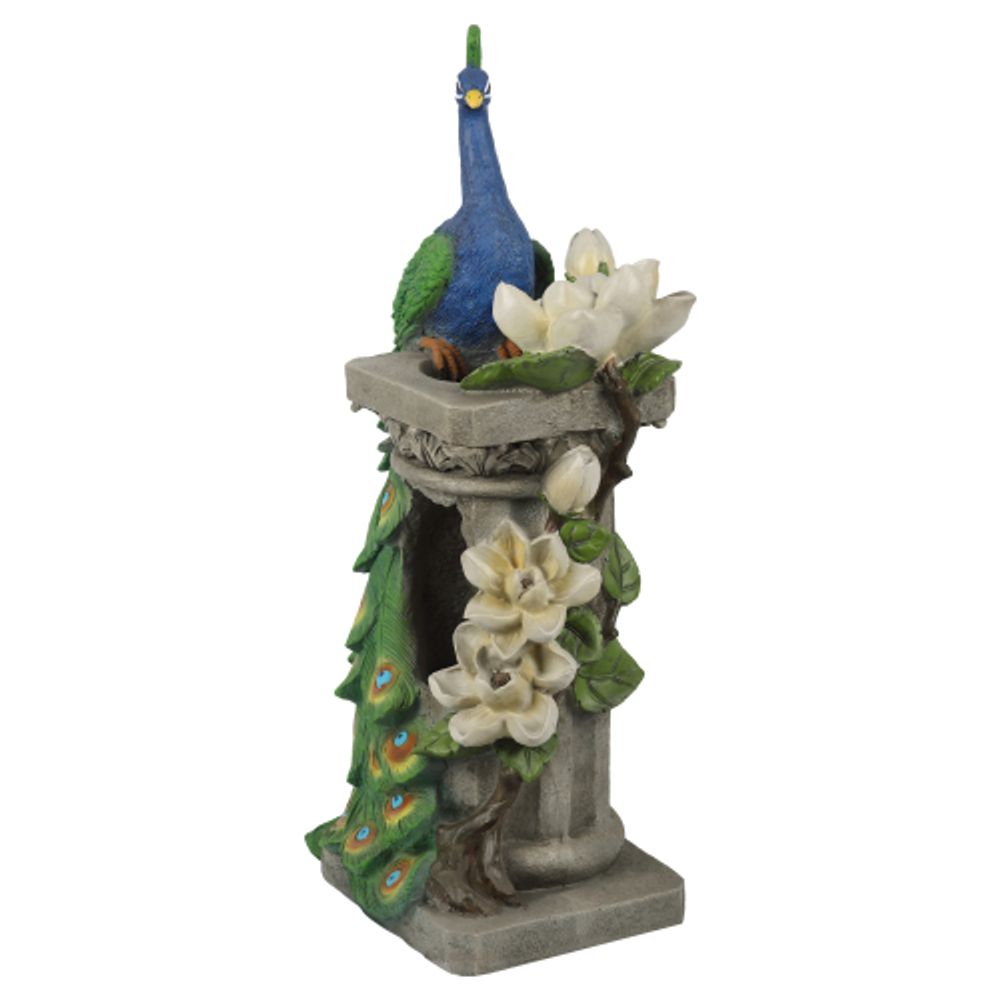 Садовый фонтан GREEN APPLE GANF-08 декоративный уличный светодиодный с подсветкой Павлин 81 см | GREEN APPLE
