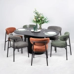 Стул Bradex Home Lucas 2 шалфей шенилл с чёрными ножками