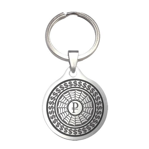 Брелок серия Денежные ключи Денежная паутина 6 см медицинская сталь