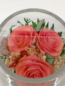 натуральные розы в стекле, вакуум