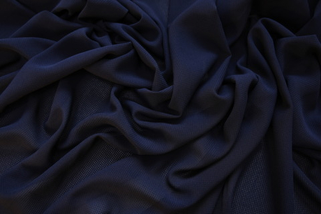 Креп плательный "Кубик" темно-синий