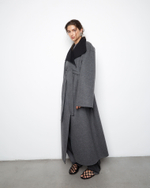 Пальто двухстороннее из шерсти Берберри серый/черный