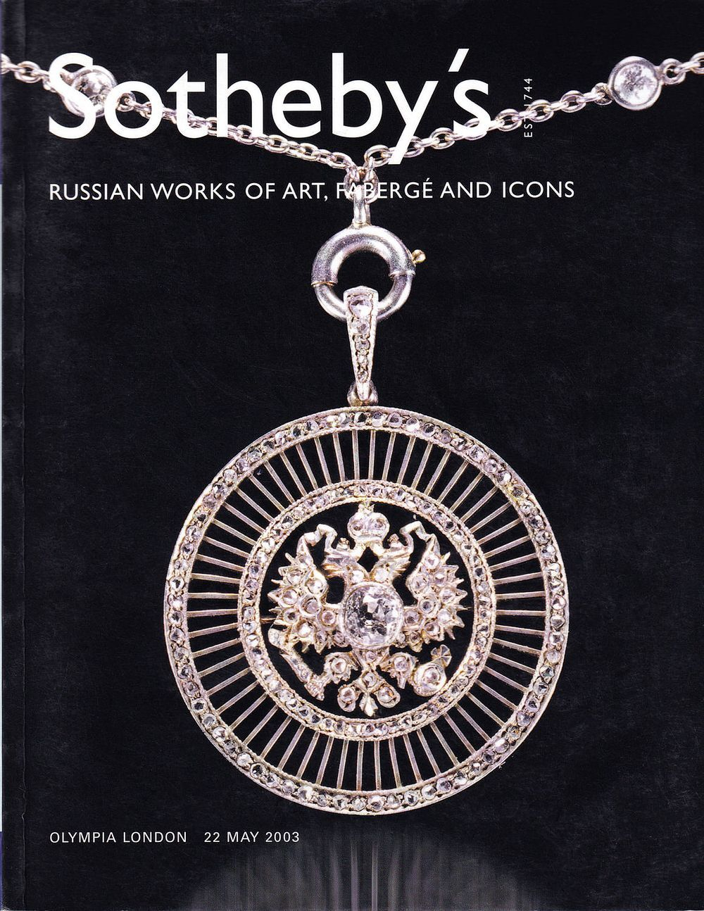 Каталог аукциона Sotheby's, Лондон, Русское декоративно-прикладное искусство, Фаберже и иконы от 22 мая 2003 года