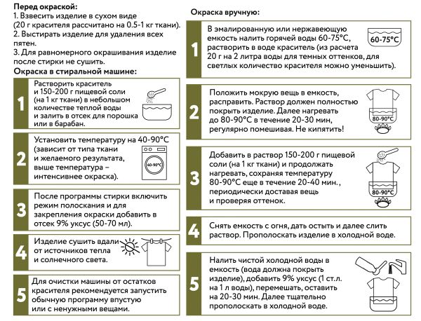Краситель для ткани 20 г, оливковый, Vista-Artista KRG