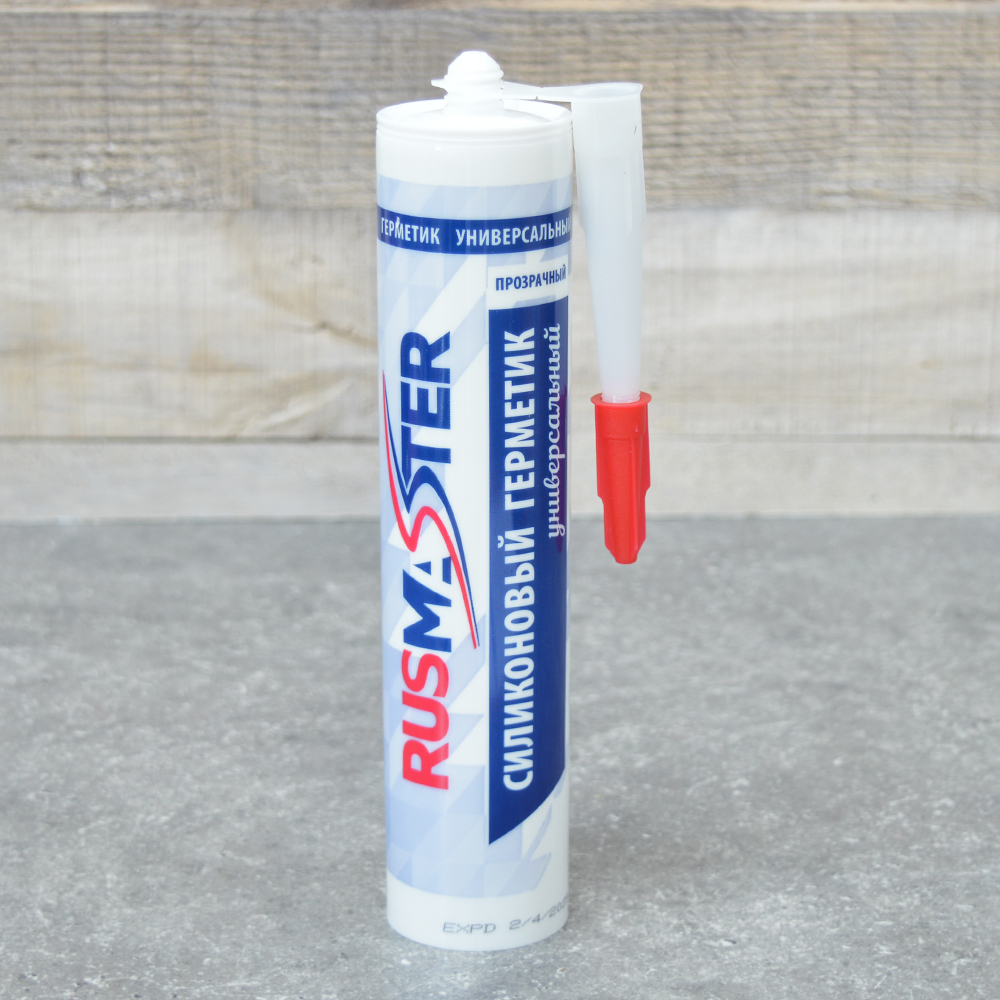Герметик 300мл универсальный силиконовый "RUS-MASTER", прозрачный нейтральный (302-007)