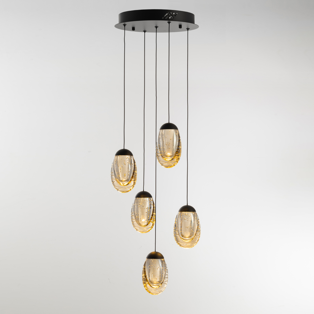 Подвесной светильник MD25090022-5A matt black/champagne