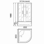 Душевая кабина Parly Effect TMF911, универсальная, матовая, 85см x 85см