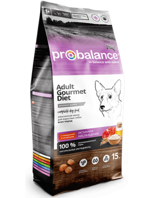 Сухой корм ProBalance Gourmet diet Adult для взрослых собак с говядиной и ягненком