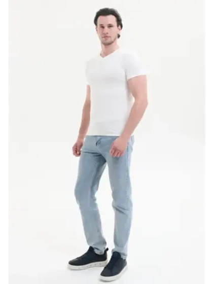 Футболка V-вырез однотонная облегающая