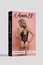 Сексуальное боди с доступом и V-образным воротником (Размер: S-M) (Цвет: черный)