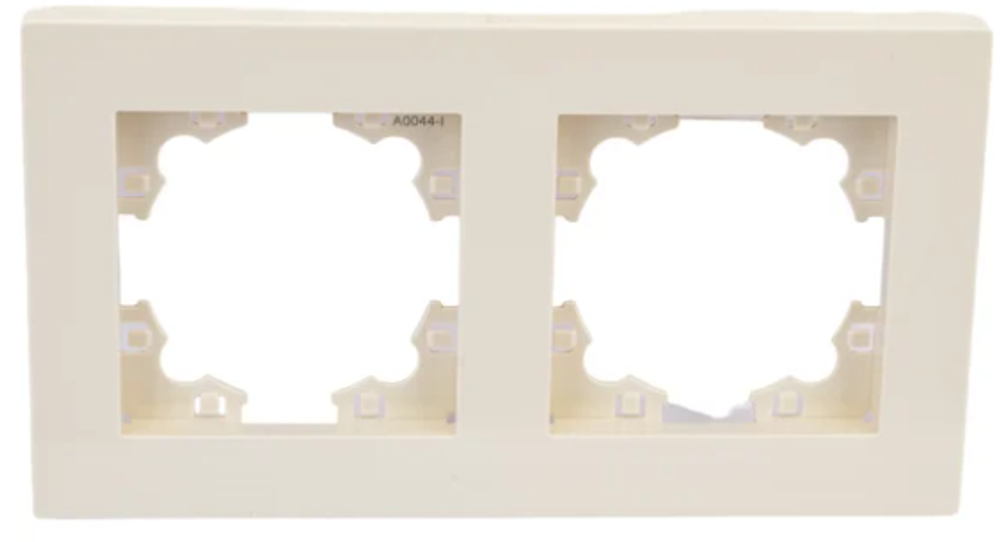 Рамка двухместная горизонтальная UNIVersal серия афина слоновая кость (ivory) A0044-I