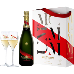 Шампанское Mumm Grand Cordon в подарочной упаковке + стаканы