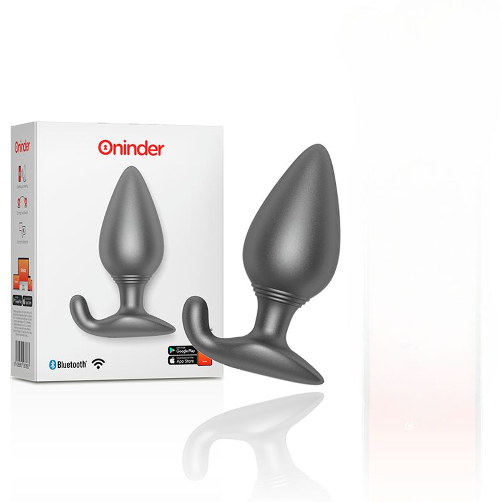 Черная анальная пробка с управлением через приложение