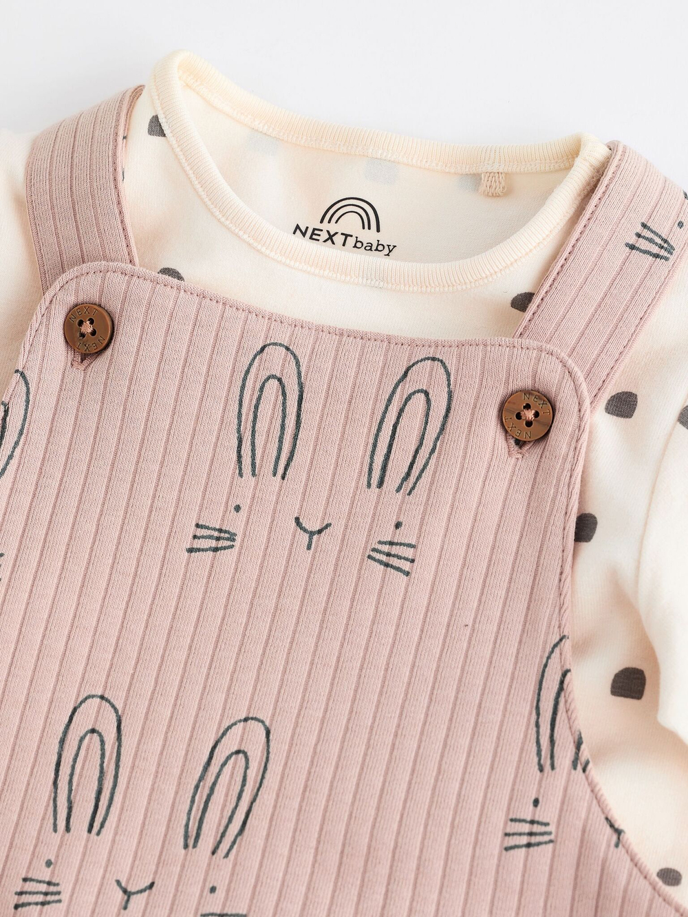 Комбинезон и боди в комплекте для малышей Next N75-960, Бежевый, Розовый