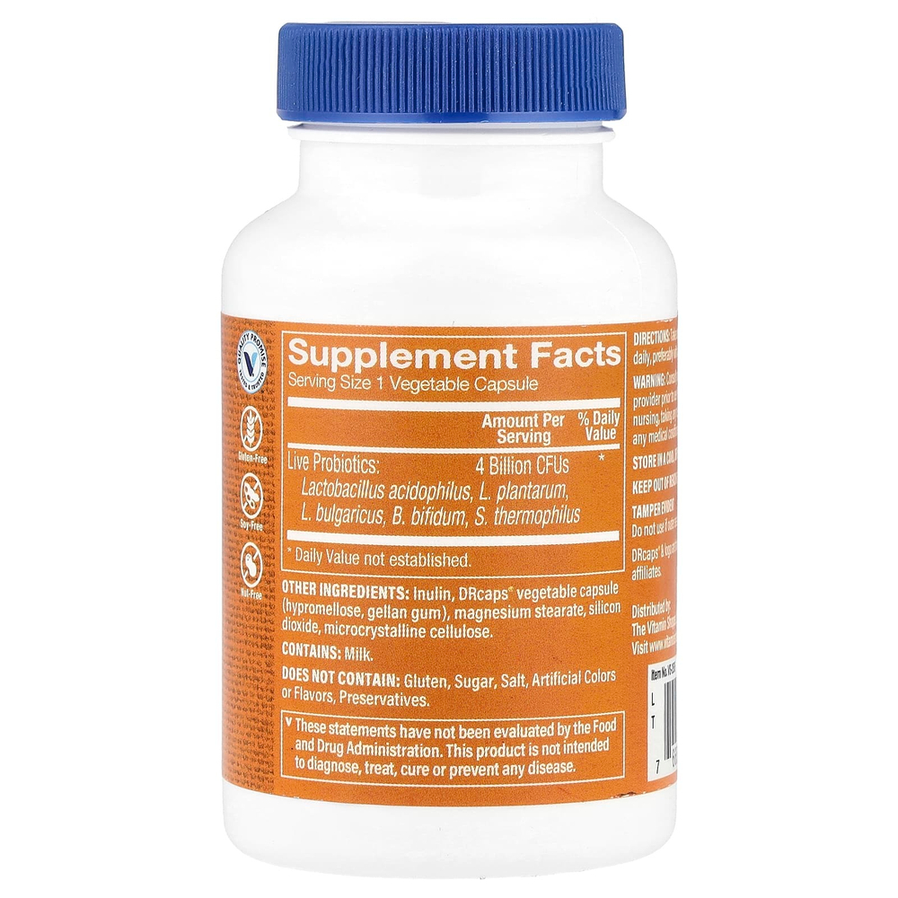 The Vitamin Shoppe, Комплекс пробиотиков, 4 млрд, 90 растительных капсул