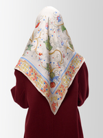 Платок «Зачатьевская роспись. Райский сад» 100% шёлк