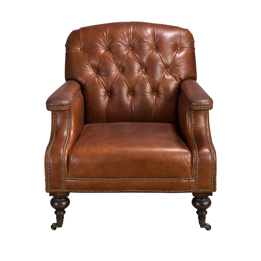 Кресло Angel Cerda Chester 5163 из коньячно-коричневой кожи