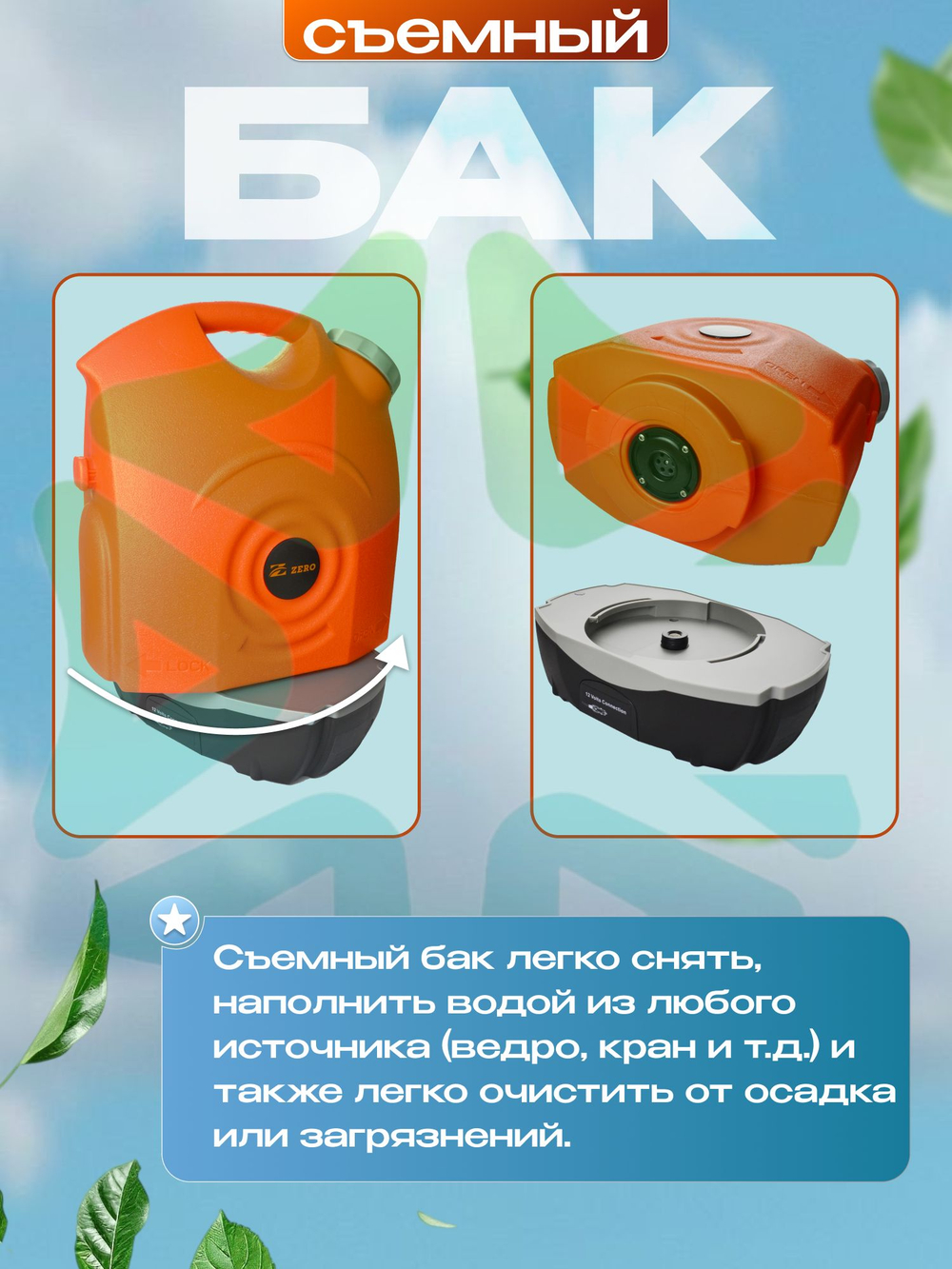 Универсальная портативная мойка GFS-C1S 17л 45Вт 2,2 л/мин